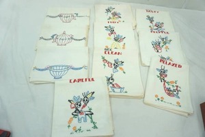 lot 359 image: (10ct) Embroidered Flour Sack Dish Towels (NEW)