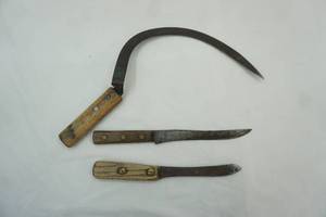 lot 412 image: Antique Rustic Farm Tools