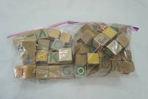 lot 548 image: Vintage Wooden Letter Blocks
