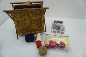 lot 578 image: Vintage Yarn Basket and Yarn