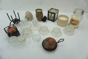 lot 595 image: Candles and Candle Holders, wax melters