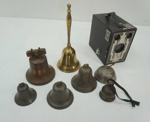 lot 656 image: Vintage Brass Bells & Six-16 Brownie Camera