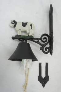 lot 662 image: Cast Iron Cow Bell Wall Hanging
