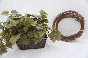 lot 667 image: Decor, Woven Wreaths and Artificial Plant and Planter