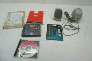 lot 686 image: Computer Software, Speakers, Lexar USB Jump Drive (appears unused)