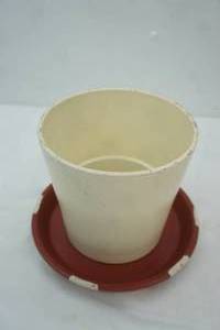 lot 690 image: Terracotta Mushroom Planter or Plant Stand