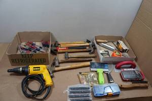 lot 280 image: Tools - Hammers, DeWalt Screwgun, Drivers