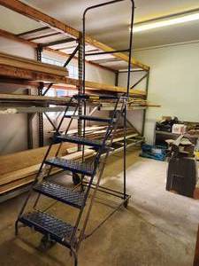 lot 960 image: Metal Rolling Staircase