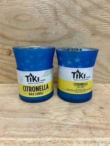 lot 40 image: TIKI BRAND PARADISE IN YOUR BACKYARD  CITRONELLA WAX CANDLE (lot of 2)