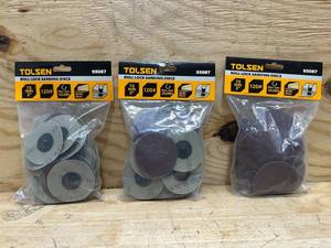lot 70 image: TOLSEN ROLL LOCK SANDING DISCS (lot of 3)