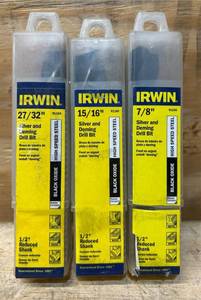 lot 101 image: IRWIN Silver and Deming Drill Bit various sizes lot of 3