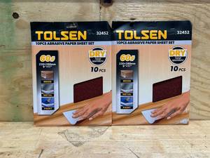 lot 177 image: TOLSEN 10PCS ABRASIVE PAPER SHEET SET (lot of 2)