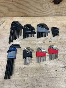 lot 222 image: Different sets of hex key sets (lot of 8)