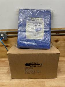 lot 243 image: Great Dane - Lot of 3 - 20  x 40  Blue Tarp