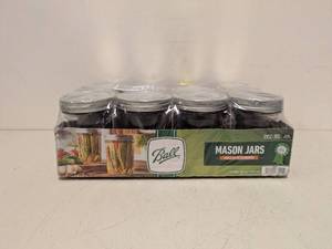 NEW BALL MASON JARS WITH LIDS 12 PINT ( 16OZ)