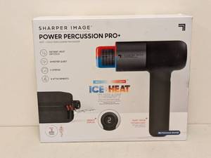 lot 10 image: NEW SHARPER IMAGE POWER PERCUSSION PRO HOT COLD PERCUSSION MASSAGER