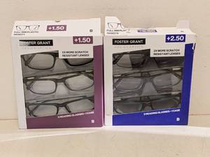 lot 91 image: (2) FOSTER GRANT 2.501.50 READING GLASSES 3PK
