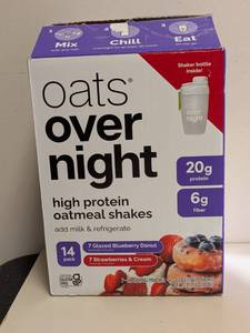 lot 95 image: OATS OVERNIGHT HIGH PROTEIN OATMEAL SHAKES 13PK.