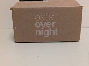 lot 96 image: OATS OVERNIGHT HIGH PROTEIN OATMEAL SHAKES 13PK. W CANISTER
