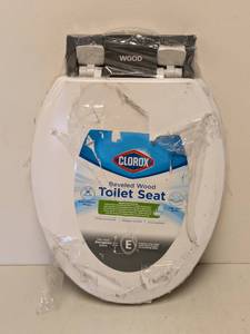 lot 138 image: CLOROX BEVELED WOOD TOILET SEAT