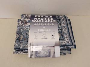 lot 197 image: WYATT & ASH MACHINE WASHABLE ACCENT RUG-ESTELLA 2PK.