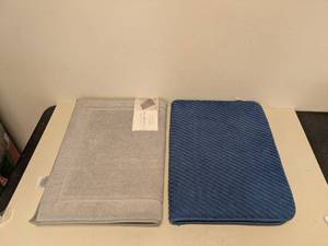 lot 202 image: MEMORY FOAM COTTON BATH MAT (BLUEGRAY)