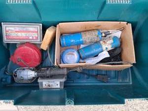 lot 42 image: Torch Set, Light and Miscellaneous items in tote