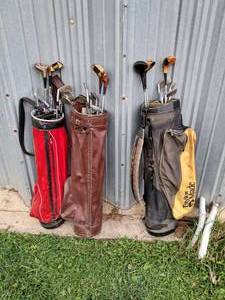 lot 68 image: 3 Bags of Older Golf Clubs