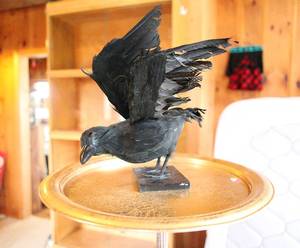 lot 0013 image: Folk Art - Crow on a Stand - See Pics