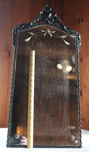 lot 0015 image: Heavy Antique Ornate Mirror