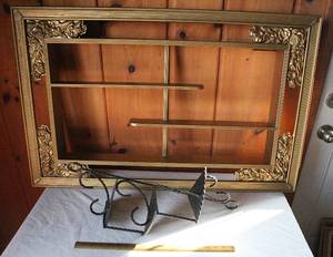 lot 0016 image: 2 Wall Shelf Units - 1 Antique Ornate & 1 Metal