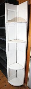lot 0039 image: Bi-Fold Handmade Corner Shelf Unit - White
