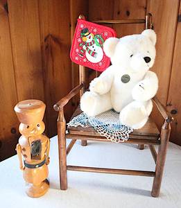 lot 0040 image: Christmas - Stuffed Bear, Nutcracker, Chair, Hotpad and ect