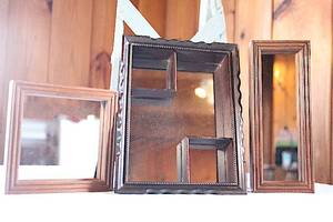 lot 0043 image: Wooden Wall Mirrored Shadow Boxes
