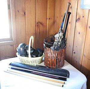 lot 0050 image: Sports items with Baskets and Stands