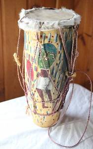 lot 0072 image: Folk Art - Hand Painted Drum