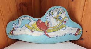lot 0085 image: Antique Hand Painted Rocking Horse Side - Wooden
