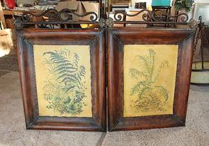 lot 0110 image: Home Decor Bundle #3 - TropicalIsland Wall HangingsWicker Floor Holder