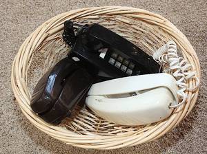 lot 0119 image: Basket of Retro Phones - Basket included