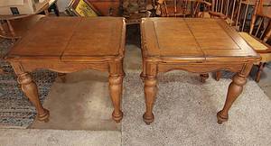 lot 0145 image: Pair of Matching Slider Top Antique Wooden Tables