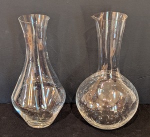 lot 111A image: LR - Pair of Riedel Glass Wine Decanters