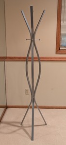 lot 157 image: LL - Modern Silver Finish Metal Coat Rack
