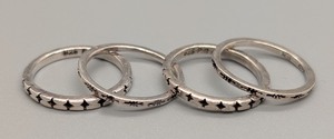 lot 180A image: K - Set of 4 Sterling Silver Stacking Rings Size 5