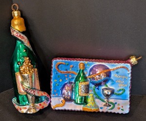 lot 273 image: DR - Pair of Christopher Radko New Year Themed Ornaments