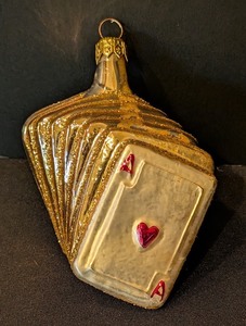 lot 274 image: DR - Christopher Radko Glass Ornament Playing Cards