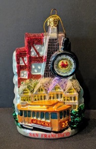 lot 277 image: DR - Kurt Adler San Francisco Glass Ornament 5 Inch