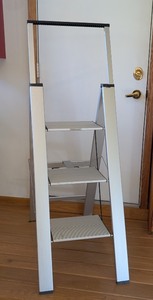 lot 301 image: G - Frontgate 3-Step Folding Aluminum Stepladder