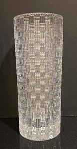 lot 8R image: K - Tiffany & Co Basketweave Crystal Cylinder Vase