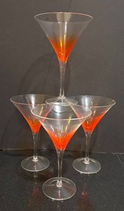lot 23R image: K - Set of 4 Krosno of Poland Martini Glasses