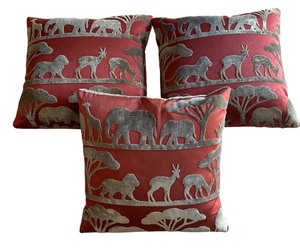 lot 30R image: K - Set of 3 Safari Animal Accent Pillows